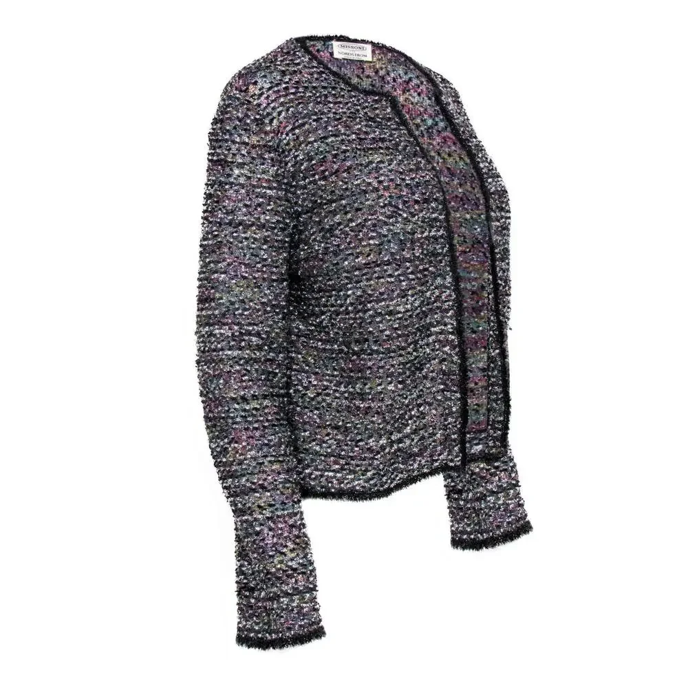 Missoni - Multicolored Metallic Knit Open Cardigan Sz S - Picture 2 of 3